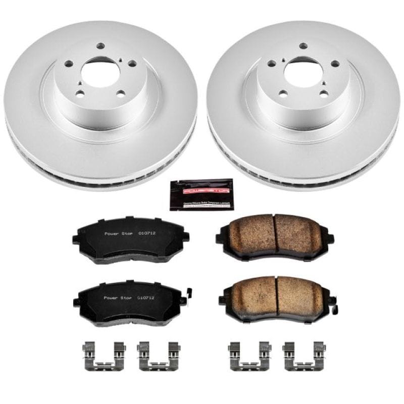 PowerStop — Genuine Geomet Coated Rotor and Low-Dust Ceramic Brake Pad Kit