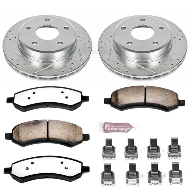 PowerStop — Z36 Truck and SUV Carbon-Fiber Ceramic Brake Pad and Drilled & Slotted Rotor Kit