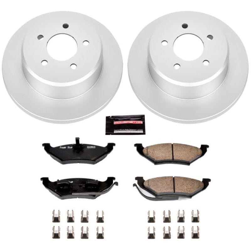 PowerStop — Genuine Geomet Coated Rotor and Low-Dust Ceramic Brake Pad Kit