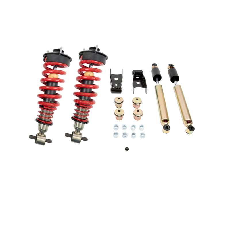 Belltech — PERFORMANCE HANDLING KIT PLUS W/ DAMPING ADJUSTABLE COILOVERS/SHOCKS - 985SPAC
Complete Kit Inc. Damping/Height Adjustable Front Coilovers