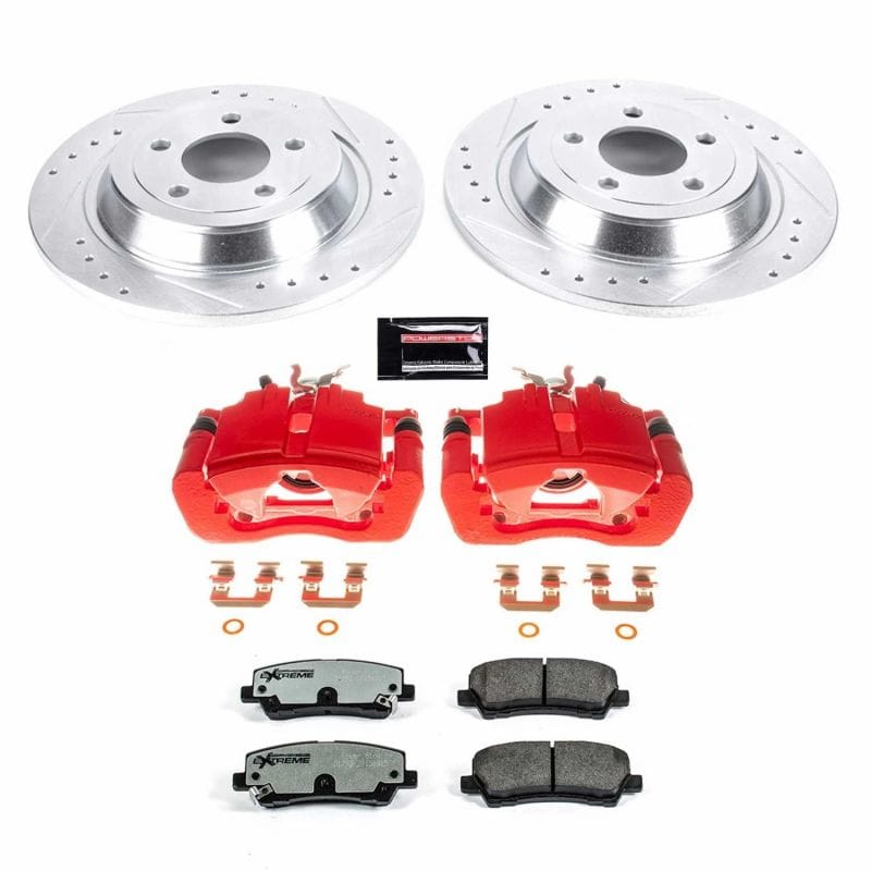 PowerStop — Z26 Street Performance Ceramic Brake Pad, Drilled Slotted Rotor, and Caliper Kit