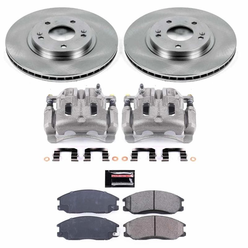 PowerStop — OE Stock Replacement Low-Dust Ceramic Brake Pad, Rotor and Caliper Kit