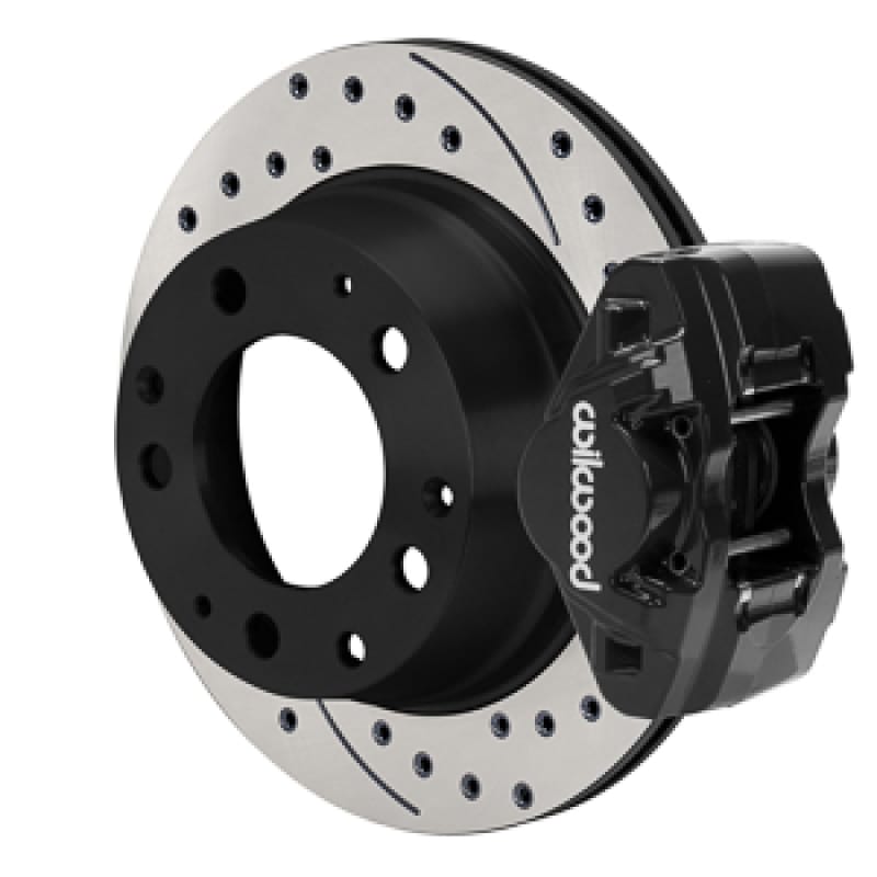 Wilwood — Wilwood 69-83 Porsche 911 D31 11.42in. Rear Brake Kit w/ Flex Lines - Drilled Rotors (Black)