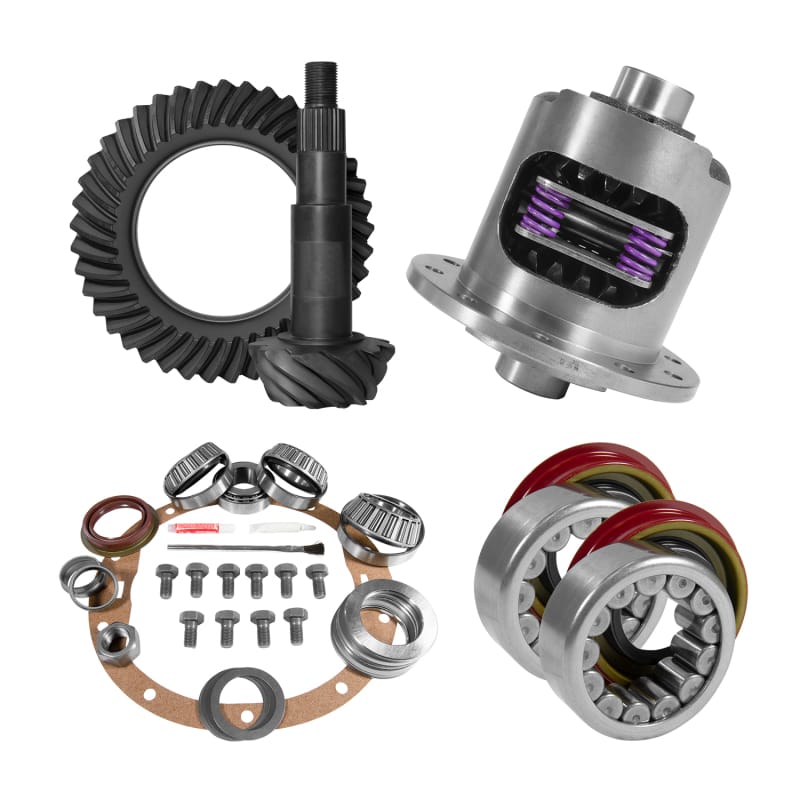 Yukon Gear & Axle — 8.6" GM 3.73 Rear Ring & Pinion, Install Kit, 30spl Posi, Axle Bearings & Seals
8.6in. GM 3.73 Rear Ring/Pinion; Install Kit; 30spl Posi; Axle Bearings/Seals