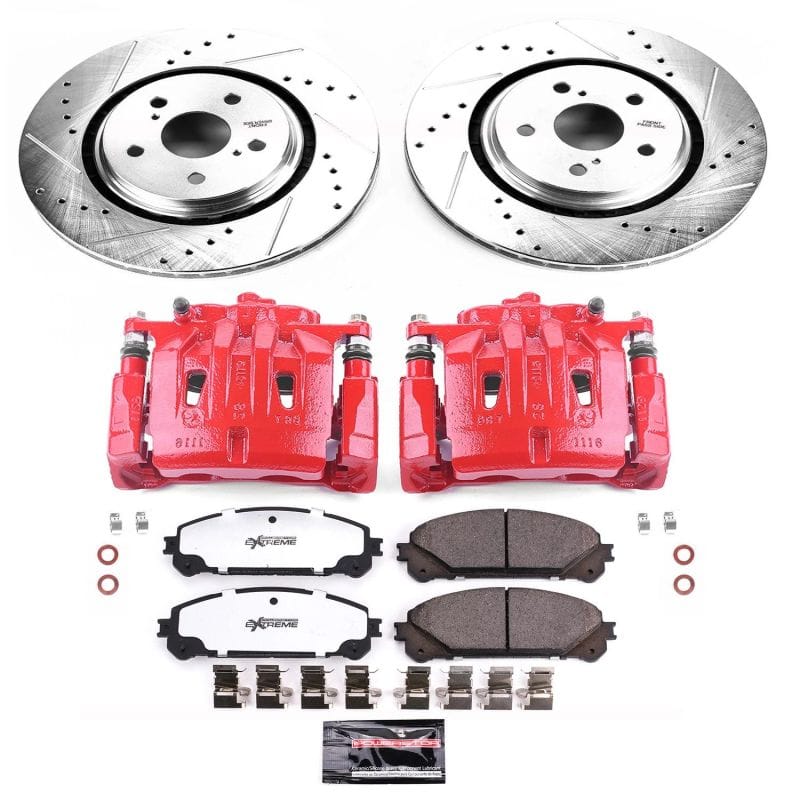 PowerStop — Z36 Truck and SUV Ceramic Brake Pad, Drilled & Slotted Rotor, and Caliper Kit