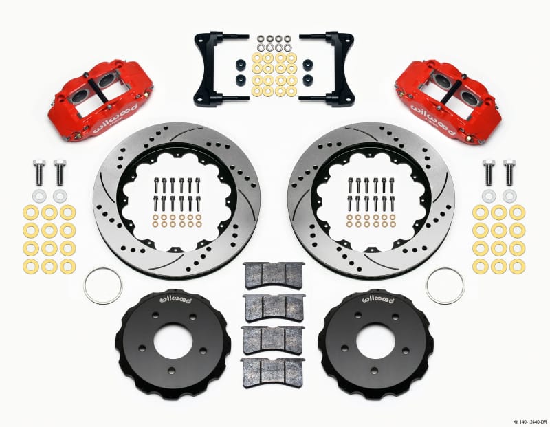 Wilwood — KIT,FRONT,JEEP JK,2007-18,FNSL6R,14.00 ROTOR,DRILLED,RED