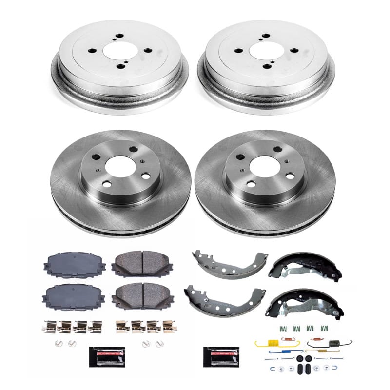 PowerStop — OE Stock Replacement Low-Dust Ceramic Brake Pad, Rotors, Drum + Shoe Kit