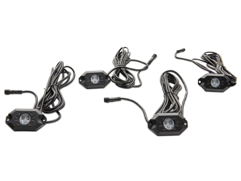 Raxiom — Raxiom Axial MultiColor Underbody Rock Light Kit w/ BTH Remote Universal (Some Adaptation Required)
Lights