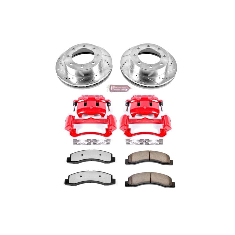 PowerStop — Z36 Truck and SUV Ceramic Brake Pad, Drilled & Slotted Rotor, and Caliper Kit