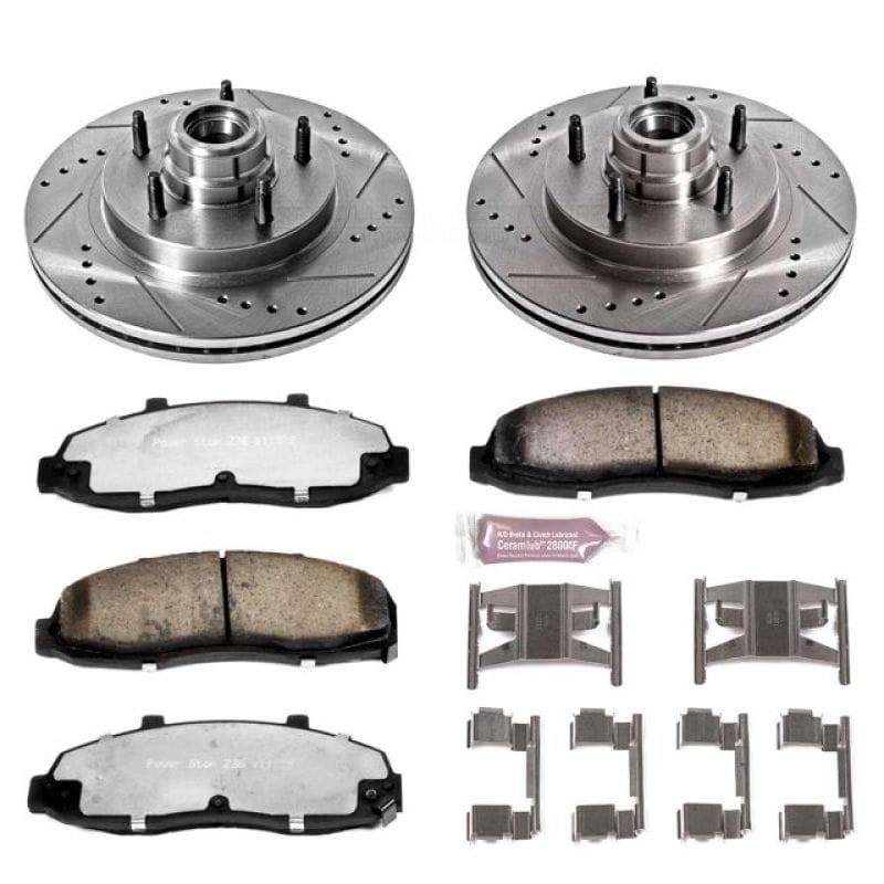 PowerStop — Z36 Truck and SUV Carbon-Fiber Ceramic Brake Pad and Drilled & Slotted Rotor Kit
