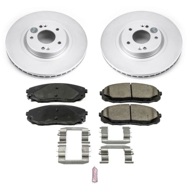 PowerStop — Genuine Geomet Coated Rotor and Low-Dust Ceramic Brake Pad Kit