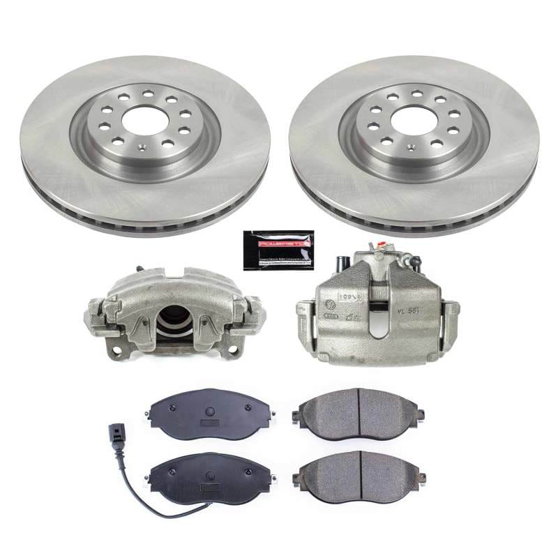 PowerStop — OE Stock Replacement Low-Dust Ceramic Brake Pad, Rotor and Caliper Kit