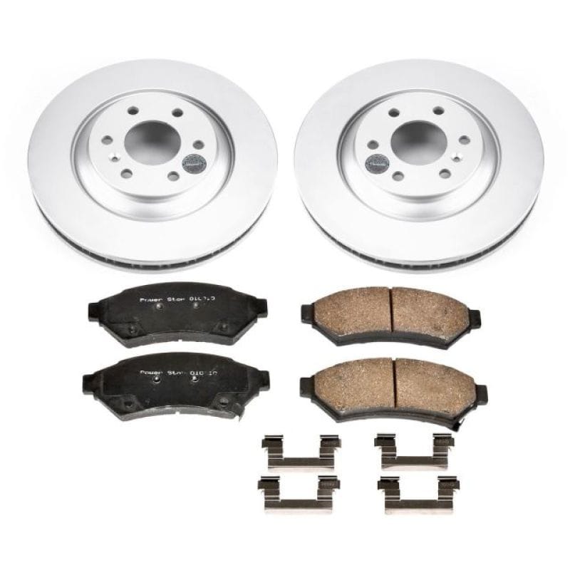 PowerStop — Genuine Geomet Coated Rotor and Low-Dust Ceramic Brake Pad Kit