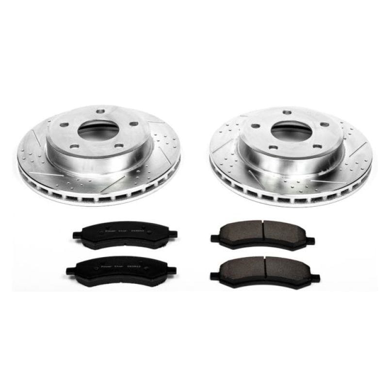 PowerStop — Z23 Daily Driver Carbon-Fiber Ceramic Brake Pad and Drilled & Slotted Rotor Kit