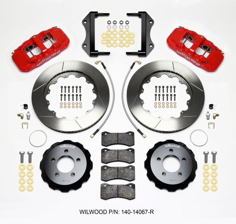 Wilwood — KIT,FRONT,CHALLENGER/CHARGER,2012-UP AERO6,14.25 ROTOR,RED,W/LINES
