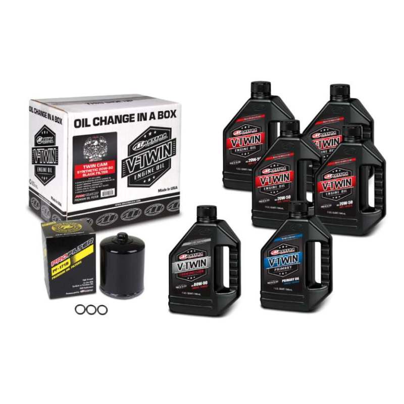 Maxima — Maxima V-Twin Oil Change Kit Synthetic w/Black Filter Twin Cam