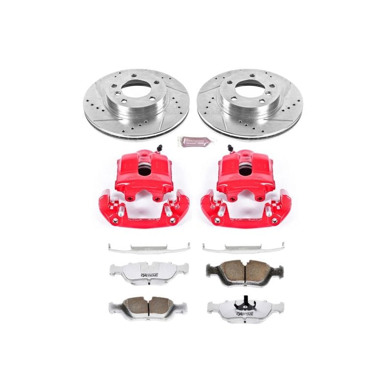 PowerStop — Z26 Street Performance Ceramic Brake Pad, Drilled Slotted Rotor, and Caliper Kit
