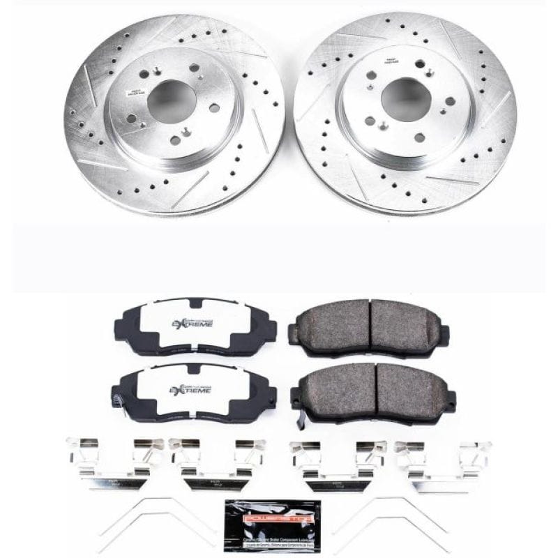 PowerStop — Z26 Street Performance Ceramic Brake Pad and Drilled & Slotted Rotor Kit