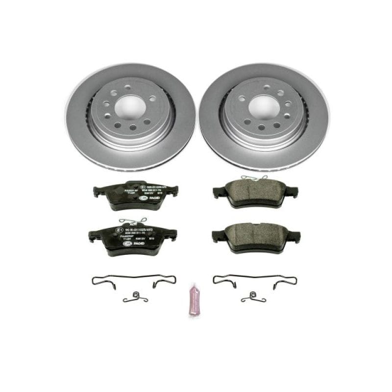 PowerStop — Genuine Geomet Coated Rotors, ECE-R90 Brake Pads + Hardware Kit
