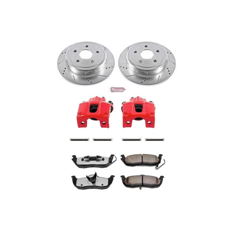 PowerStop — Z36 Truck and SUV Ceramic Brake Pad, Drilled & Slotted Rotor, and Caliper Kit