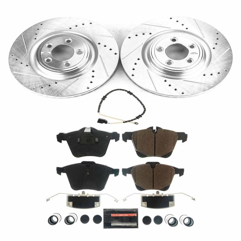 PowerStop — Z23 Daily Driver Carbon-Fiber Ceramic Brake Pad and Drilled & Slotted Rotor Kit