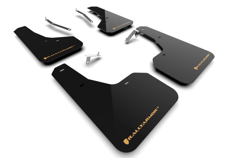 Rally Armor — Black Mud Flap/Wild Orange Logo