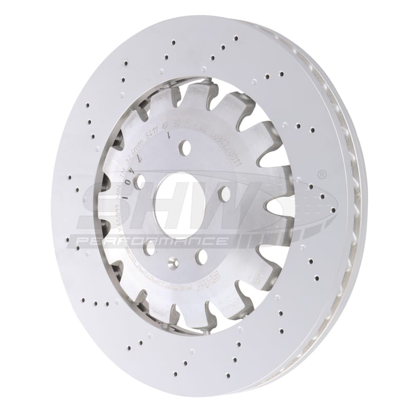 SHW Performance — SHW 18-21 Audi TT Quattro 2.0L Front Drilled-Dimpled Lightweight Brake Rotor (8S0615301L)
