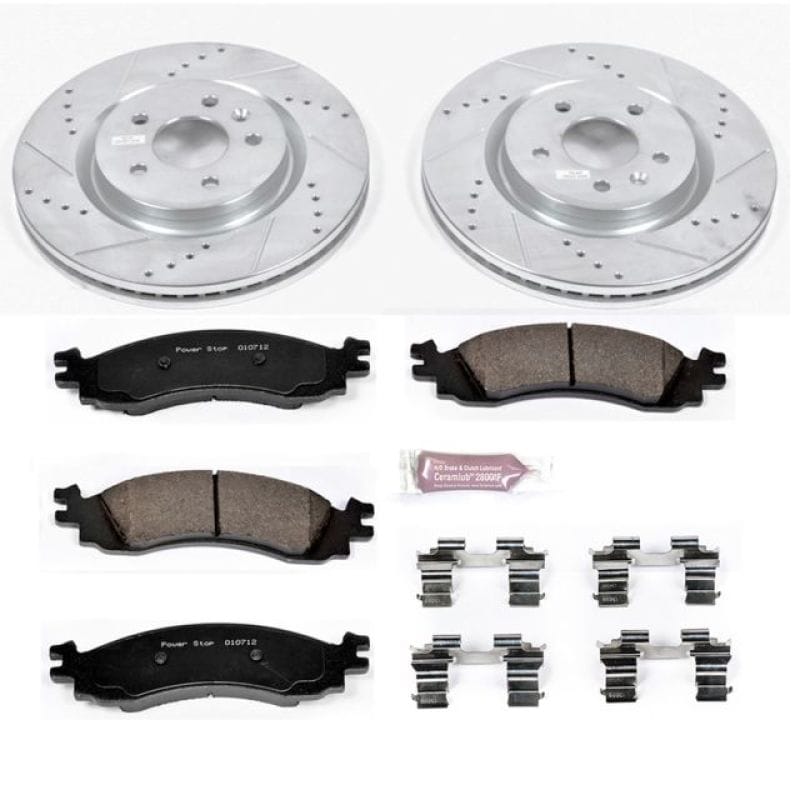 PowerStop — Z23 Daily Driver Carbon-Fiber Ceramic Brake Pad and Drilled & Slotted Rotor Kit