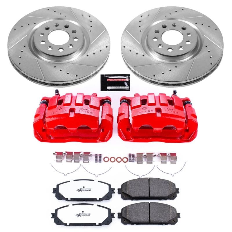PowerStop — Z36 Truck and SUV Ceramic Brake Pad, Drilled & Slotted Rotor, and Caliper Kit