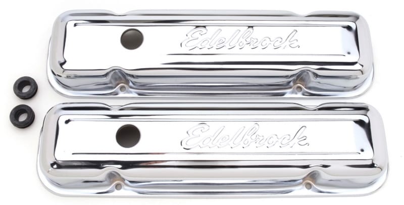 Edelbrock — Signature Series Valve Covers, Chrome, Low Profile, Pontiac 301-455 V8, '62-'79
Signature Series Valve Cover