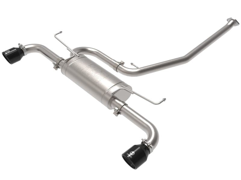 aFe — Takeda 2-1/4 IN to 2-1/2 IN 304 Stainless Steel Cat-Back Exhaust w/ Black Tip