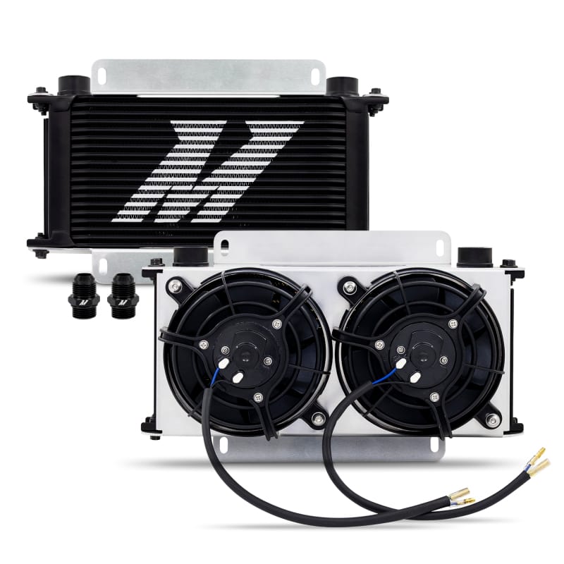 Mishimoto — Universal Oil Cooler 19-Row, Silver, Kit w/Dual 5in Fans