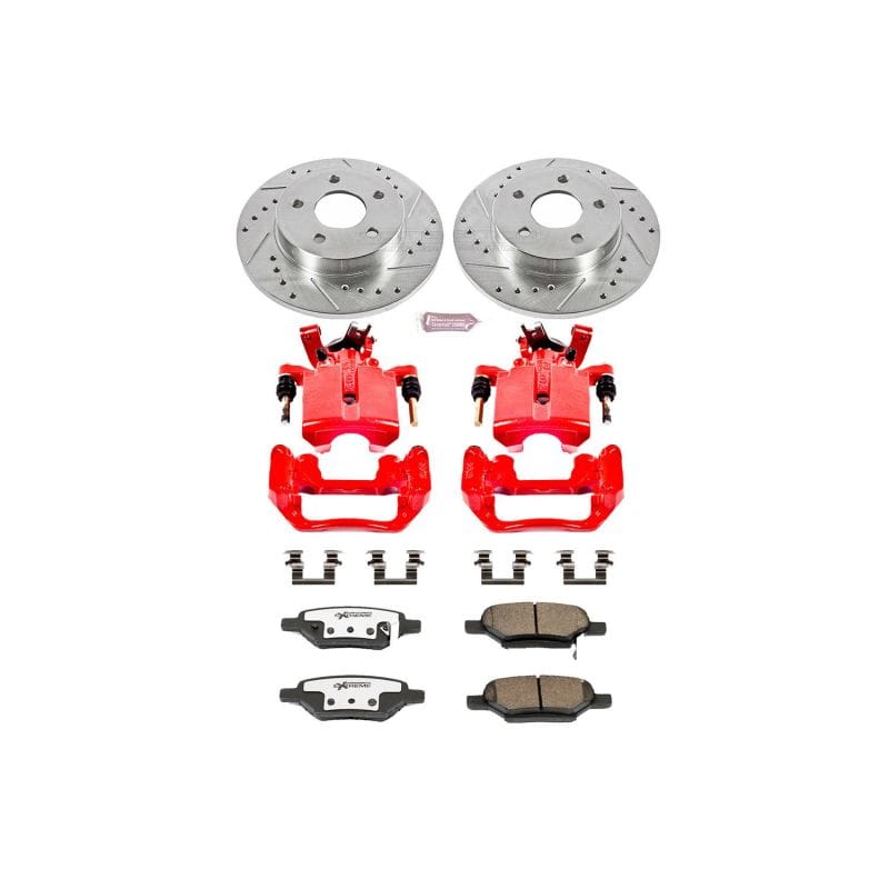 PowerStop — Z26 Street Performance Ceramic Brake Pad, Drilled Slotted Rotor, and Caliper Kit