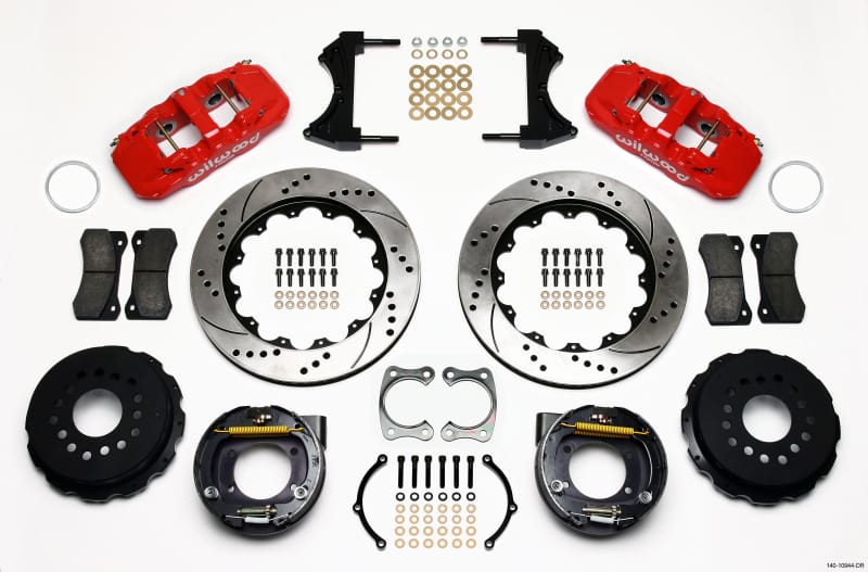 Wilwood — KIT,REAR,BIG FORD,NEW STYLE,2.36 OFFSET AERO4,14.00 ROTOR,SRP,RED