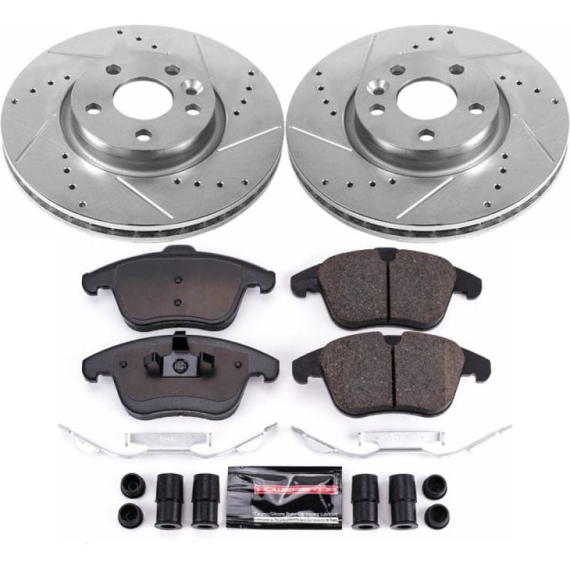 PowerStop — Z23 Daily Driver Carbon-Fiber Ceramic Brake Pad and Drilled & Slotted Rotor Kit