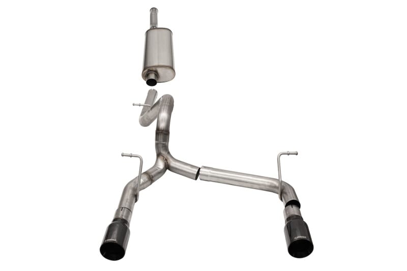 CORSA Performance — 2.75in. Cat-Back Dual Rear Exit with Single 4.0in. Black PVD Flat Cut Tips