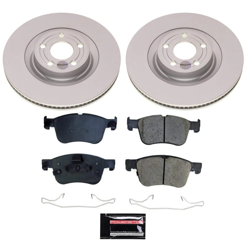 PowerStop — Genuine Geomet Coated Rotor and Low-Dust Ceramic Brake Pad Kit
