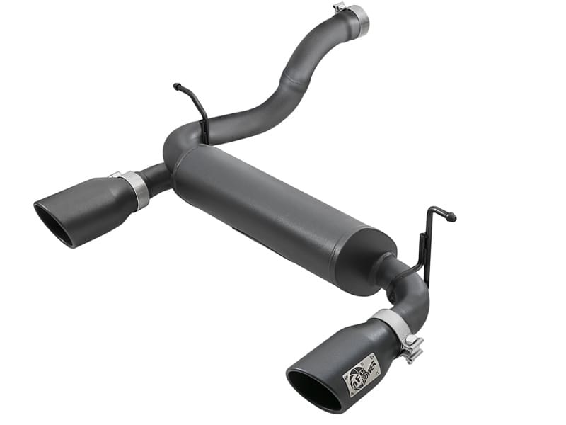 aFe — Rebel Series 2-1/2 IN 409 Stainless Steel Axle-Back Exhaust System w/ Black Ti