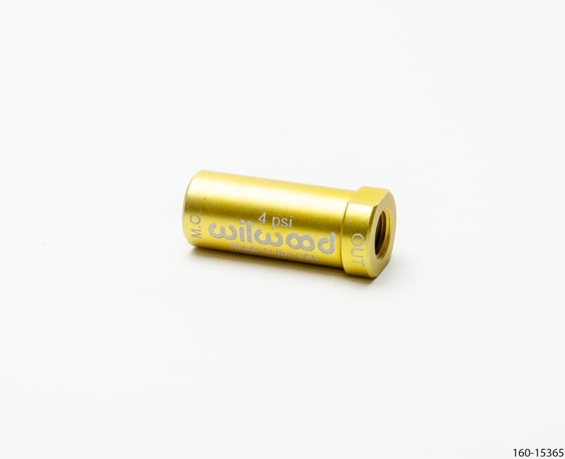 Wilwood — Wilwood Residual Pressure Valve - New Style 4 PSI / Gold
VALVE,RESIDUAL