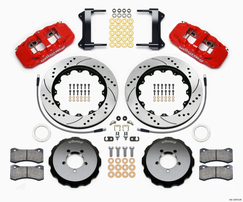 Wilwood — KIT,FRONT,SUBARU WRX 99-17,AERO6 14.00,SRP,RED,W/LINES