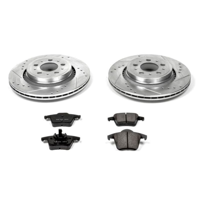PowerStop — Z23 Daily Driver Carbon-Fiber Ceramic Brake Pad and Drilled & Slotted Rotor Kit