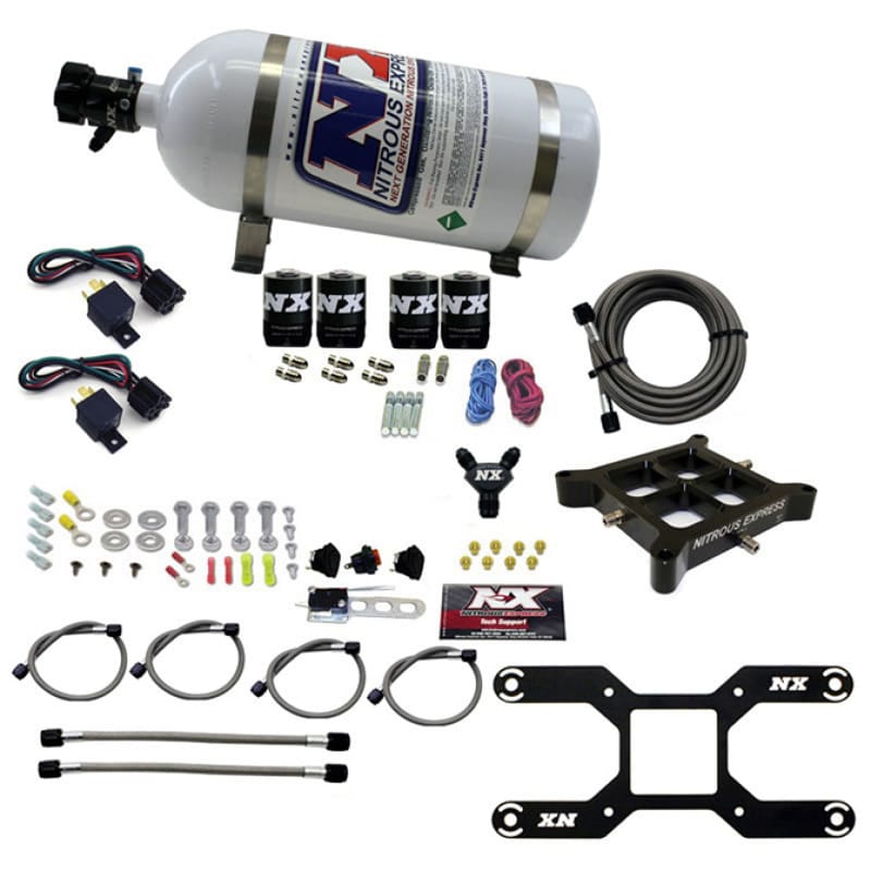 Nitrous Express — Nitrous Express Dry Quad Stage Billet Crossbar Plate System 100-2000hp (4150 Flange) w/10lb Bottle
Injection System Kit