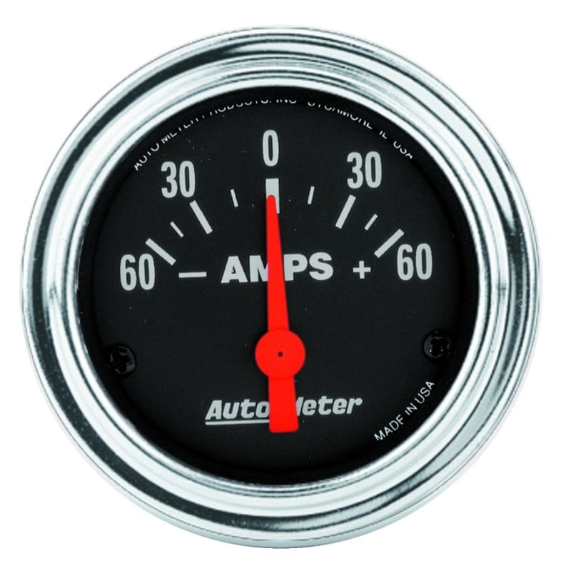 AutoMeter — GAUGE, AMMETER, 2 1/16", 60A, ELECTRIC, TRADITIONAL CHROME