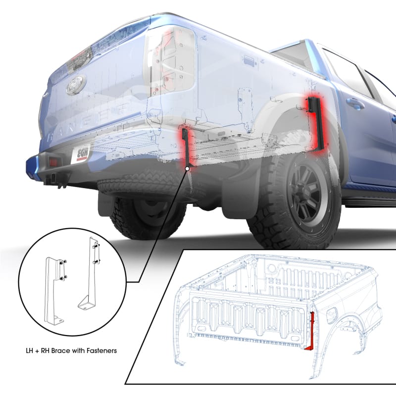 EGR — EGR RA039842-Under Bed Support Brace Kit for 2024-2025 Ford Ranger