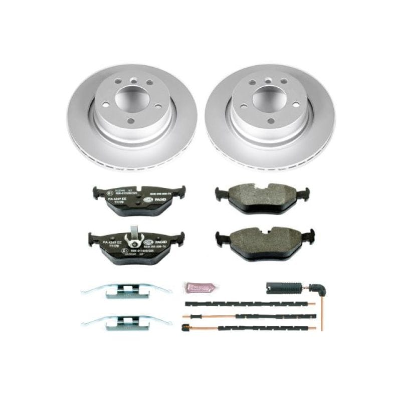 PowerStop — Genuine Geomet Coated Rotors, ECE-R90 Brake Pads + Hardware Kit