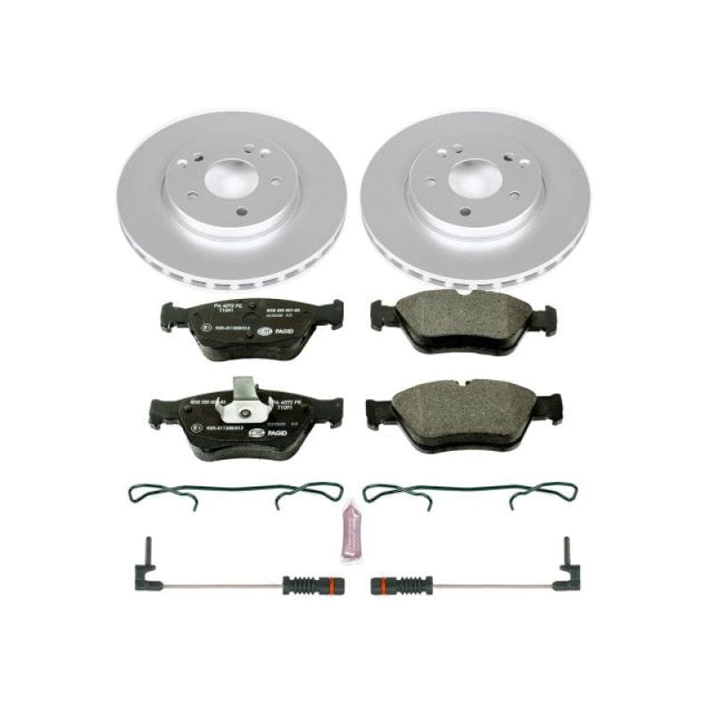 PowerStop — Genuine Geomet Coated Rotors, ECE-R90 Brake Pads + Hardware Kit