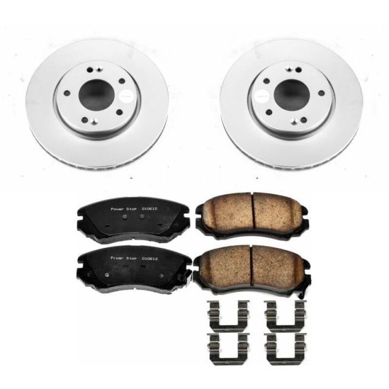 PowerStop — Genuine Geomet Coated Rotor and Low-Dust Ceramic Brake Pad Kit