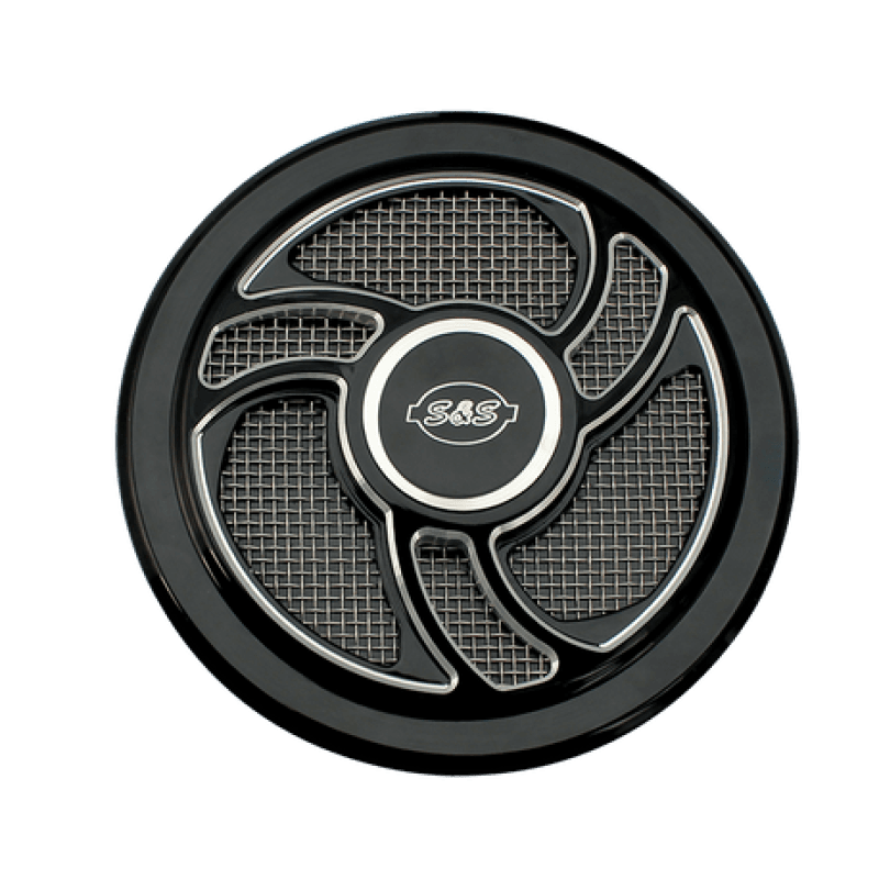 S&S Cycle — S&S Cycle Stealth Applications Torker Air Cleaner Cover w/ Machined Highlights - Gloss Black