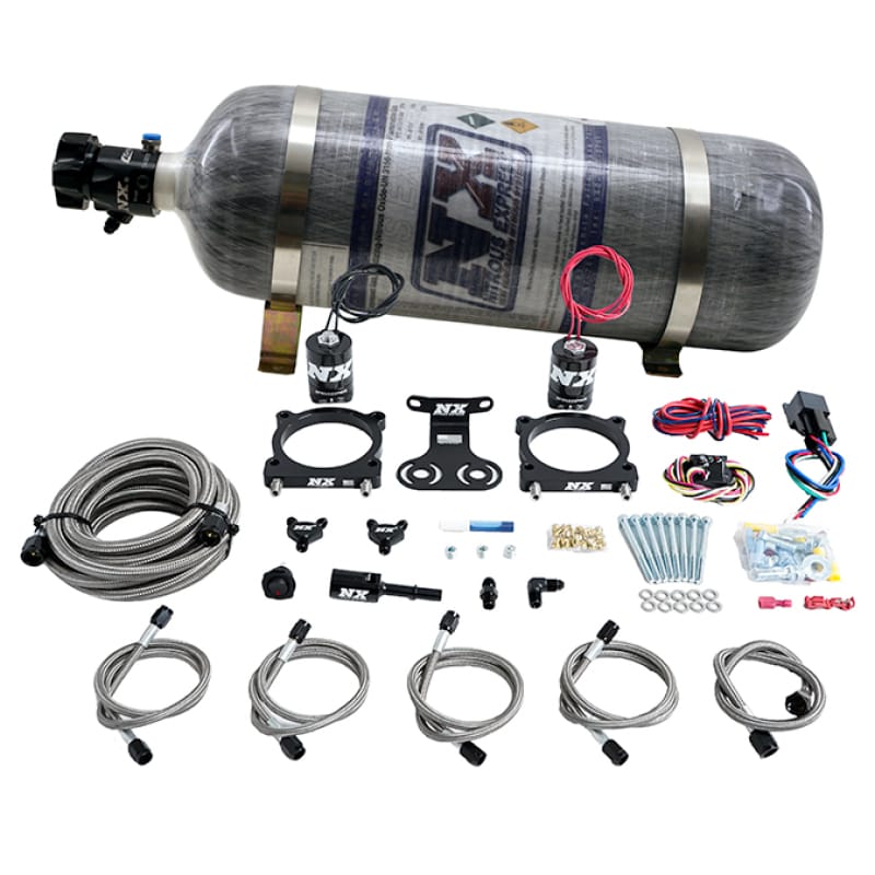 Nitrous Express — Nitrous Express 2024+ Ford Mustang 5.0L Dual Throttle Body Plate System w/12lb Composite Bottle
Injection System Kit