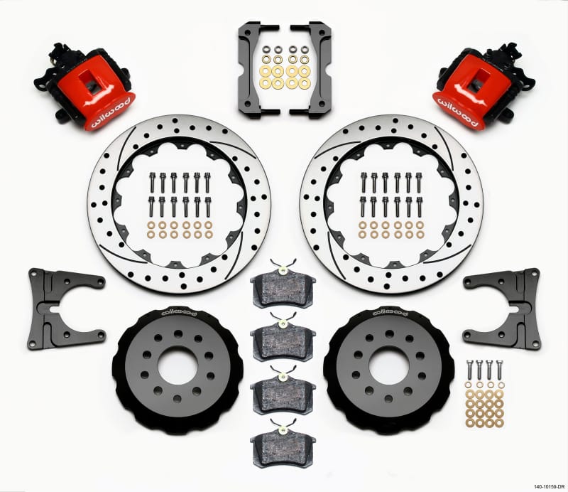 Wilwood — KIT,REAR,CPB,MUSTANG 05-10,1.00 OFFSET 12.90 ROTOR,DRLL,RED